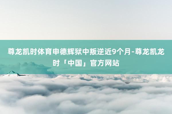 尊龙凯时体育申德辉狱中叛逆近9个月-尊龙凯龙时「中国」官方网站