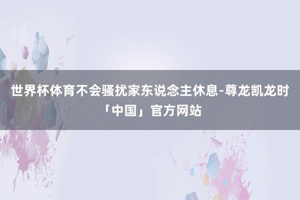 世界杯体育不会骚扰家东说念主休息-尊龙凯龙时「中国」官方网站