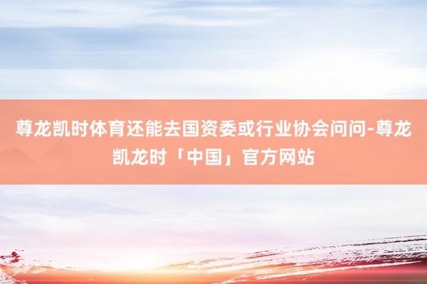 尊龙凯时体育还能去国资委或行业协会问问-尊龙凯龙时「中国」官方网站