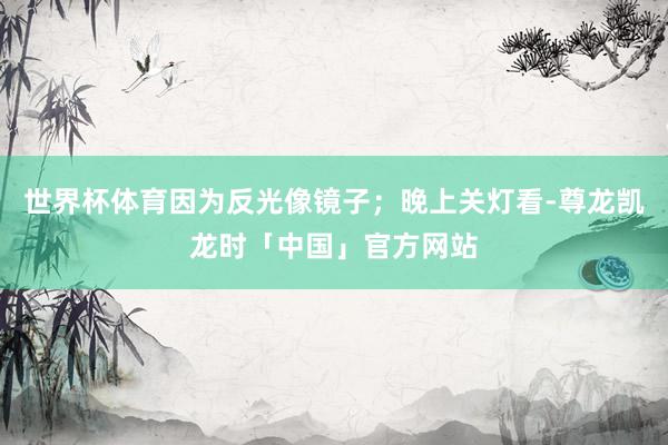 世界杯体育因为反光像镜子；晚上关灯看-尊龙凯龙时「中国」官方网站